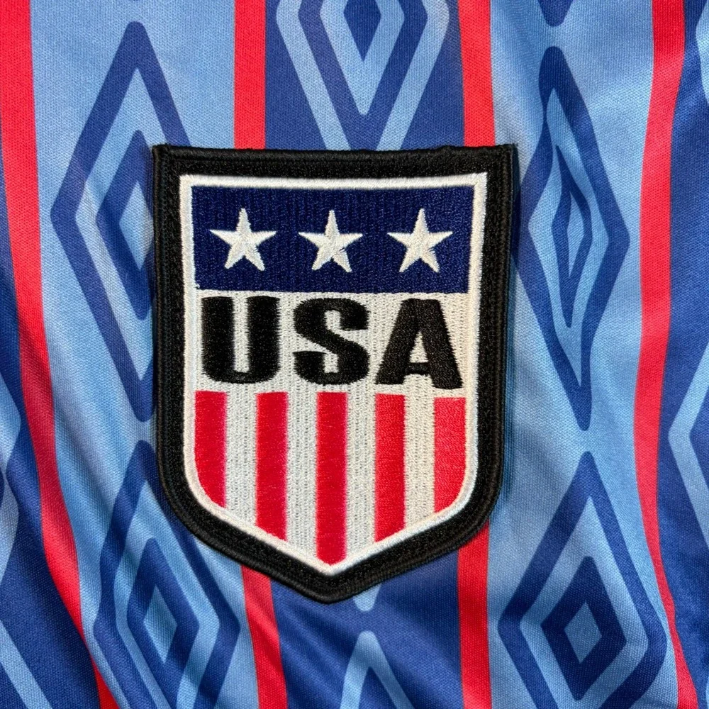 Umbro USA Soccer Jersey Blue Red Diamond Pattern XL NWT Mens World Cup - Picture 3 of 6